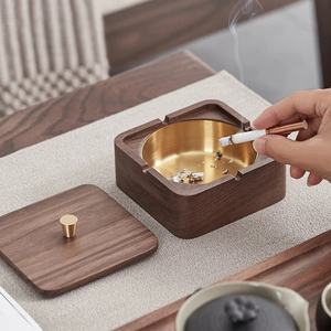 Cenicero Redondo de Madera Hecho a Mano de Alta Calidad, sin Humo, con Diseño Clásico para Uso en Interiores, Exteriores y Automóviles - Product Image 4