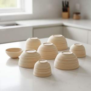 Cesta redonda de ratán natural para fermentar pan, Banneton para levantar masa de pan de levadura, tazón de fermentación, herramienta de panadería hecha a mano - Product Image 1