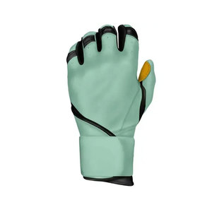 Gants de baseball à doigts séparés vert menthe synthétiques antidérapants toutes saisons pour adulte droitier à enfiler - Product Image 3