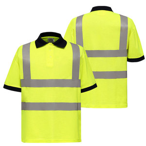 เสื้อยืดผู้ชายสีน้ำเงินสะท้อนแสง ระบายอากาศ แห้งเร็ว กันยับ ป้องกันอันตราย ตรวจจับเข็มได้ มองเห็นได้ชัดเจน เสื้อผ้าทำงาน ผ้าฝ้าย - Product Image 1
