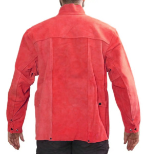 Veste en cuir fendu de qualité supérieure, résistante à la chaleur et au feu, vêtement de sécurité industriel pour soudeurs, en vente - Product Image 5