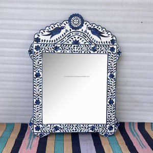 Miroir mural incrusté d'os de style antique le plus vendu pour le salon ou la chambre à coucher disponible au prix d'usine en provenance d'Inde - Product Image 6