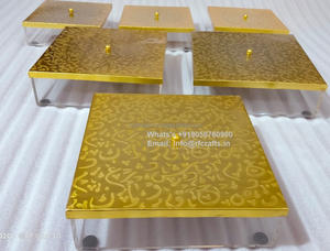 Modern Luxury Home Decor Acrylic Jars with Metal Lid Unique Squire Shape Dessert Storage Box for Wedding Ramadan Gift Giving - Product Image 2