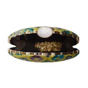 Designer Ethnic Embroidery <b>Clutch</b> Designer Evening Bag for Women <b>Wedding</b> and Special Occasions - Product Image 3
