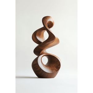 Sculpture d'art en bois pour table et étagère, décoration intérieure pour la conception d'intérieur - Product Image 3