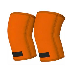 Neoprene Knee Sleeve Solid Orange 7mm Squat Powerlifting <b>Compression</b> Patellar Joint Support Gym Training Knee Sleeve Pair - Product Image 2