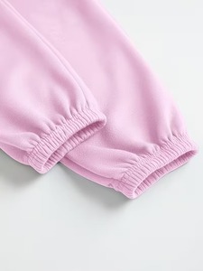 Nouveau pantalon streetwear rose en coton doux, taille élastiquée, coupe ample, élégant, respirant, double taille, en molleton bouclette large - Product Image 4