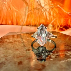 Marquise Cut Moissanite Engagement <b>Ring</b> 925 Sterling Silver Pave Promise <b>Ring</b> For Women Elegant Gift Jewelry - Product Image 4