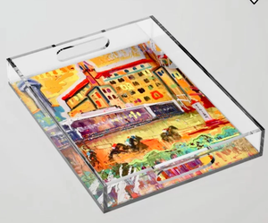 Bandeja de Servicio de Acrílico Más Vendida y Más Demandada, Vajilla para el Hogar, Bandeja para Servir Alimentos, Artesanía Natural con Asas Cortadas - Product Image 1