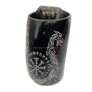 HANDMADE MODERN DRAGON LOGO DESIGN REAL OX HORN <b>LARGE</b> CAPACITY <b>MUG</b> DRINKWARE HOME CUSTOMIZED TRENDY LOW PRICE WHOLESALE - Product Image 1