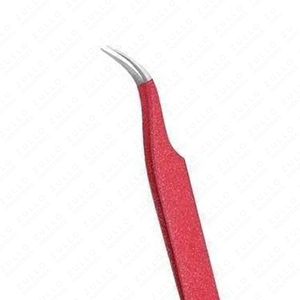 Custom Red Stainless Steel Eyelash Tweezers Set Pointed Tip Volume Curved Isolation <b>Tools</b> Professional Lash Extension Kit - Product Image 3