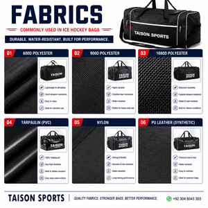 Sac de sport à roulettes TAISON SPORTS Premium 600 GSM en PU pour hockey sur glace, 30-40L, bleu noir, logo personnalisé par transfert thermique - Product Image 2