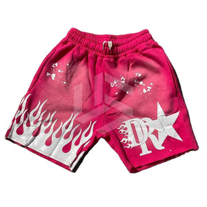 Nuevos pantalones cortos estampados para hombre, pantalones cortos con efecto tie-dye, pantalones deportivos de algodón French Terry con cordón ajustable, pantalones cortos con lavado ácido para hombre, OEM - Product Image 6