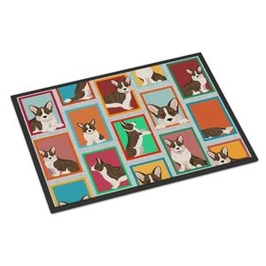 Brindle Cardigan Corgi Doormat Non-Slip Washable Low Pile <b>Indoor</b>/Outdoor Entryway Rug 24H X 36W Front <b>Door</b> <b>Mat</b> - Product Image 1