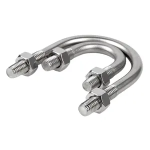 304 thép không gỉ đồ nội thất U loại Bolt với 2 hạt U hình vít Ống kẹp U bu lông