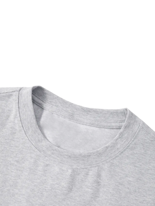 Oversized Men's 100% Cotton T-<b>Shirt</b> Plain Solid Color O-Neck Short Sleeve Casual Plus Size Jersey Knitted Tee - Product Image 3
