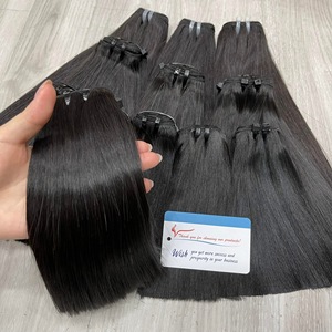 Extensiones de cabello virgen de doble estiramiento vietnamita de tendencia superior 2025, acabado suave y sedoso, cabello humano crudo liso excepcional - Product Image 1
