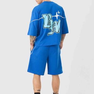 Meilleur prix de vente : Ensemble d'été pour homme, T-shirt respirant et short, faible MOQ, ensemble 2 pièces T-shirts et shorts d'été - Product Image 2
