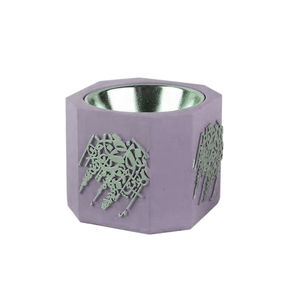 Brûleur d'encens en béton de luxe avec calligraphie arabe, coupelle métallique rose poudré, hexagonal, Mubkhar, brûleur de Bukhoor, décoration d'intérieur - Product Image 5