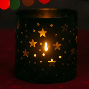 Forest Luminary <b>Small</b> Black Iron <b>Candle</b> Holders for Pillar Tealight & Votive <b>Candles</b> Christmas & Gifting <b>Candle</b> Votive Holders - Product Image 5