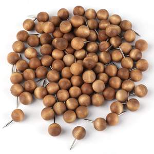 Punaises en bois, punaises à tête ronde en bois naturel pour tableau en liège, tableau d'affichage, carte murale, calendrier, photos - Product Image 1