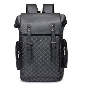 Wholesale Modern Custom PU Leather Laptop <b>Backpack</b> USB Anti-Theft Waterproof Large Capacity Unisex for Business Travel College - Product Image 1