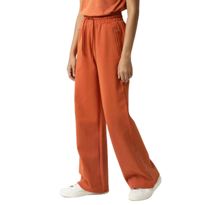 Pantalones de chándal acampanados de pierna ancha de nuevo estilo para verano con frente plano, pierna recta ancha, color liso, ropa casual para mujer - Product Image 1