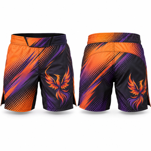 Shorts MMA personnalisés en tissu avec fermeture auto-agrippante – Vente en gros, production ODM, design léger, pour la compétition, mobilité optimisée, options de tailles, en vrac - Product Image 4
