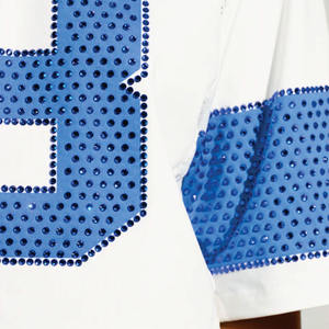 Maillot de football américain pour femme de haute qualité avec strass, crop top en maille respirante, style streetwear oversize, fabricant OEM en gros - Product Image 5