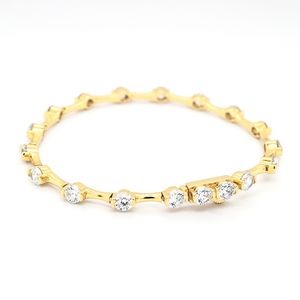 Joyería de Moda LAVINA SB22016GD, Delicada Pulsera de Tenis Unisex de Plata de Ley Vintage de Lujo con Piedras de Circonio - Product Image 1