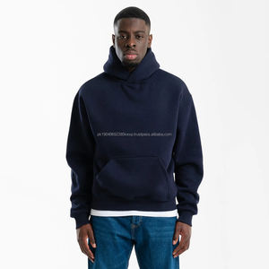 Sweat-shirts pour hommes surdimensionnés en coton 100% de qualité supérieure, avec techniques de broderie, couleurs unies, basiques - Product Image 1