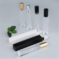 Flacons de parfum transparents vides de 10 ml, flacons en verre portables pour échantillons avec bouchons métalliques scellés et boîtes