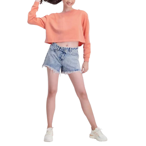 Shorts pour femmes respirants, décontractés, pour la gym, en jean délavé, avec logo personnalisé, nouvelle mode, par BS 2026 - Product Image 4