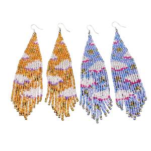 Nova <b>Star</b> Craft Trendy Statement Seed Beads Drop Earrings Glam Look <b>Light</b> Weight Daily Customizable Color & Packing - Product Image 1