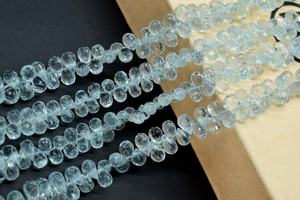 Cuentas de Aguamarina Natural de Calidad AAA, Facetadas en Forma de Lágrima, 5*8mm, Hilo de 8 Pulgadas, Orificio de 0.40mm para la Fabricación de Joyas - Product Image 6