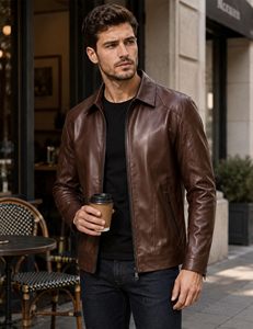 Custom <b>Genuine</b> Motorbike Jacket for Men Personalized Logo Full-Zip Front Waterproof Breathable Custom Sizing Motorcycle Apparel - Product Image 3
