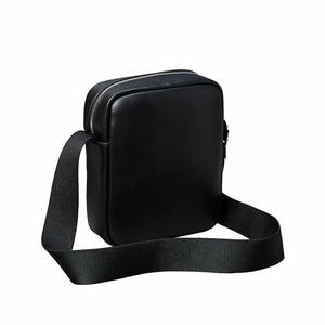 Sac bandoulière minimaliste en cuir noir pour homme, fermeture éclair, sangle réglable, usage quotidien, pochette d'épaule, sac banane - Product Image 3