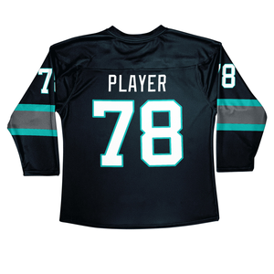 Camiseta de Hockey sobre Hielo Pangolins para Hombre, Blanca, Dorada y Negra, Manga Larga, Sublimada, Absorbe la Humedad, Corte Regular, Ropa Deportiva para Adultos - Product Image 4