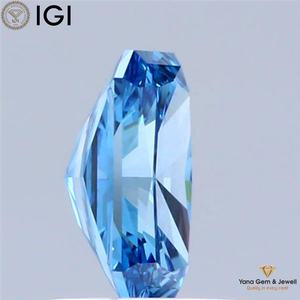 Diamante Cultivado en Laboratorio con Corte Radiante, Color Azul Intenso, Claridad VS1, 1.00 Quilates, con Certificado IGI para Centro de Mesa - Product Image 5