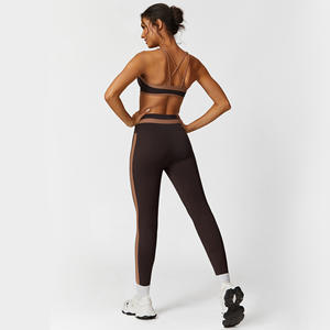 Conjuntos de Ropa Deportiva para Mujer con Logotipo Personalizado, Dos Piezas, Top con Cierre y Leggings de Cintura Alta, Manga Larga - Product Image 2