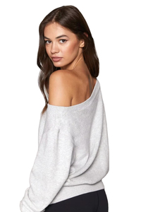 Women's <b>Off</b>-<b>Shoulder</b> Sweatshirt Pullover Eco-Friendly Breathable Anti-Wrinkle Streetwear Loose <b>Long</b> <b>Sleeve</b> Solid Color Machine - Product Image 5