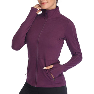 Women's Clothing Full Sleeve Zip-Up Yoga <b>Jacket</b> Solid Color Breathable Spandex Polyester Sport Coat Fitness <b>Jacket</b> For Women - Product Image 4