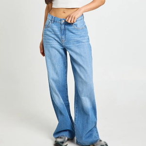 Jeans en denim stretch pour femmes, taille mi-haute, style décontracté streetwear, vente en gros - Product Image 4