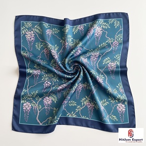 Elegant Custom Printed <b>Square</b> <b>Scarf</b> Lightweight Soft <b>Silk</b> Feel Fabric Fashion Accessories OEM ODM Wholesale Supplier Manufacture - Product Image 6
