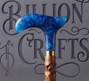 Billion Of Crafts Premium <b>Resin</b> Walking Stick Handmade Artistic Cane <b>Sculpted</b> Handle High Gloss Finish - Product Image 3