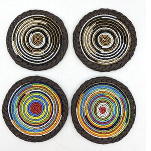 Handmade Boho Style Beaded Glass Cup Coasters <b>Table</b> <b>Protection</b> for Home Decor Unique Promotional Items From India - Product Image 2