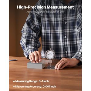 Quadrante Professionale per Comparatore di Precisione con Ampio Quadrante Facile da Leggere, Precisione 0,001 Pollici, Range 0-1 Pollici, Base in Metallo - Product Image 2