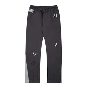 Pantalon évasé décontracté en molleton bouclette 100 % coton, anti-plis, poids moyen, avec logo personnalisé en relief, collection 2026 - Product Image 2