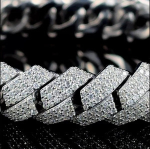 RB อัญมณี2025 15มม. ชุดฝาเพชรตัดรูปหัวใจ14K ทอง Gia ได้รับการรับรองโรแมนติกคิวบาสร้อยข้อมือเสน่ห์สำหรับผู้ชาย - Product Image 2