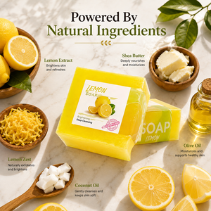 Jabón de Limón Artesanal, Jabón de Baño Natural Aclarante, Venta al por Mayor, OEM, ODM, Logotipo Personalizado, Marca Privada - Product Image 3